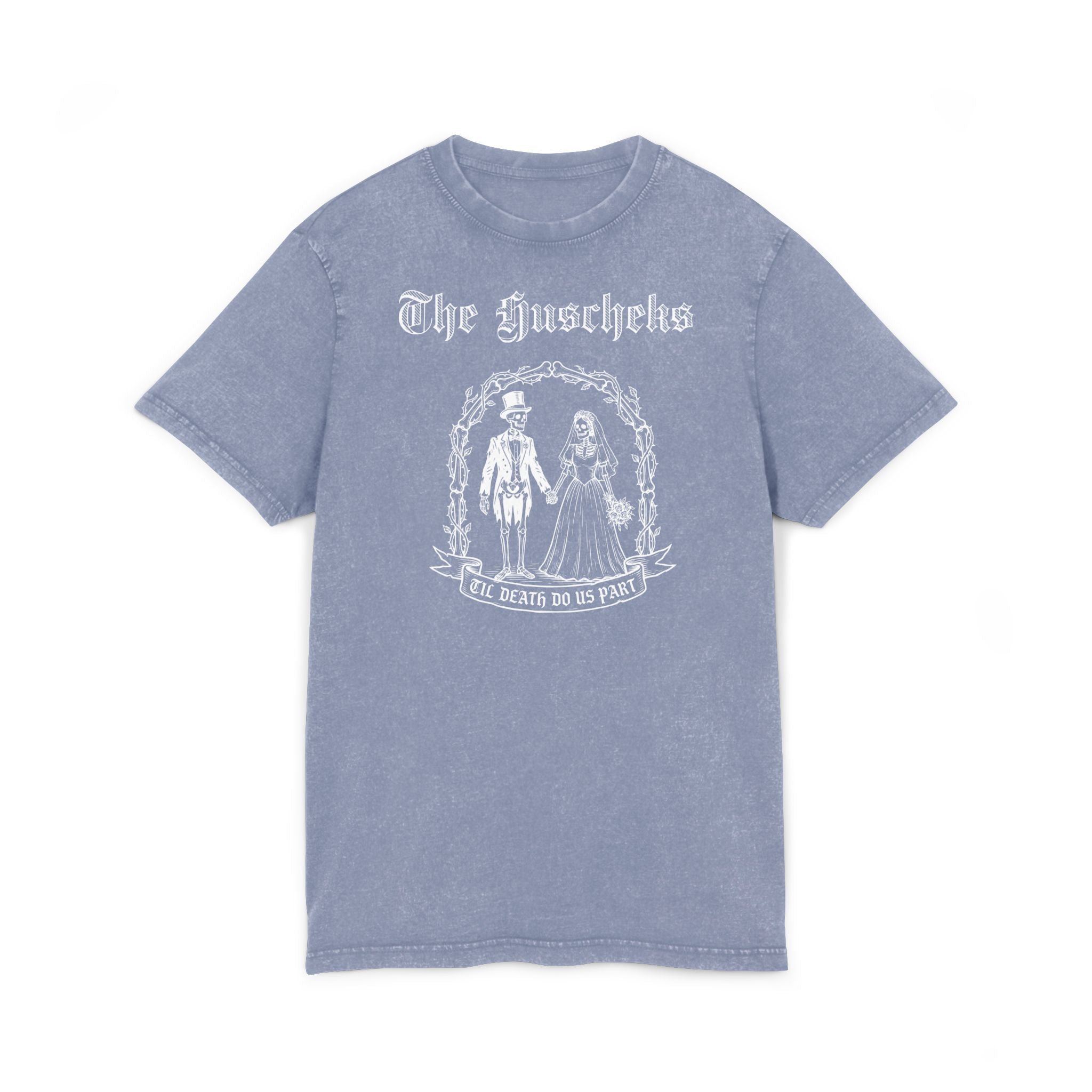 "Skelett Paar" personalisiert mit Wunschnamen Band Shirt im Vintage Look