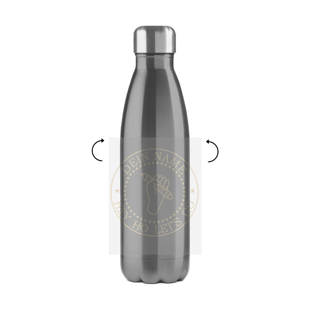 Isoflasche "Hey Ho, Let's go" – Robuste Edelstahl-Thermosflasche (500 ml)