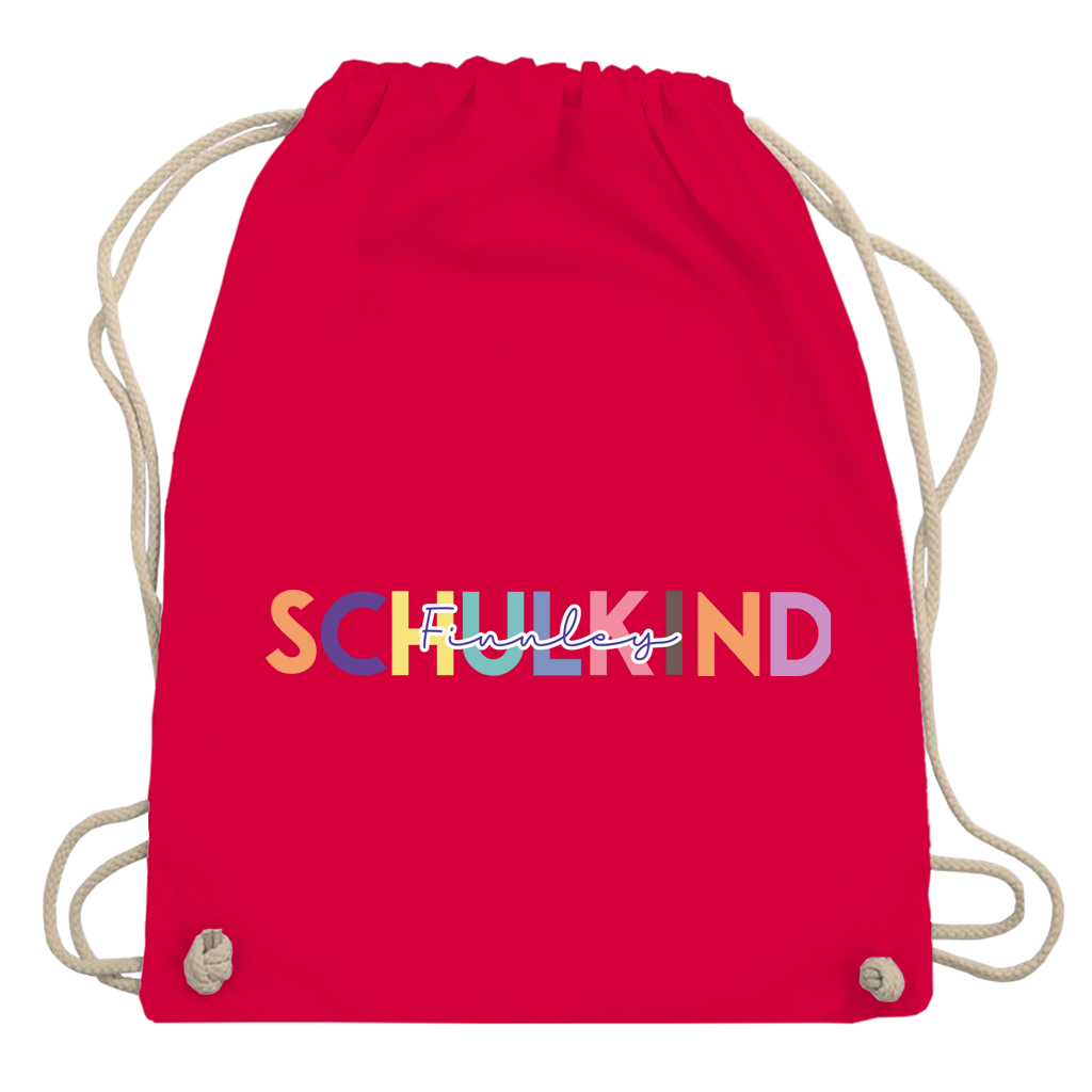 Turnbeutel Schulkind minimalistisch bunt