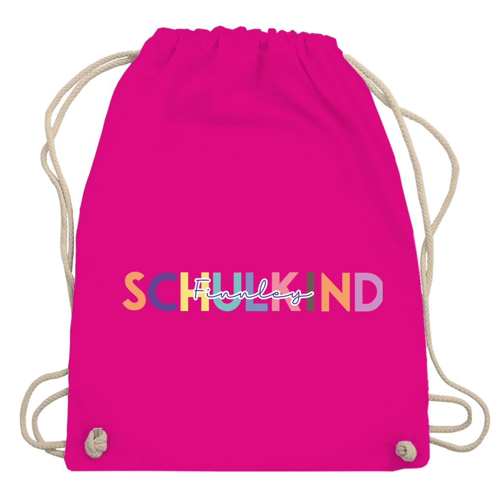 Turnbeutel Schulkind minimalistisch bunt