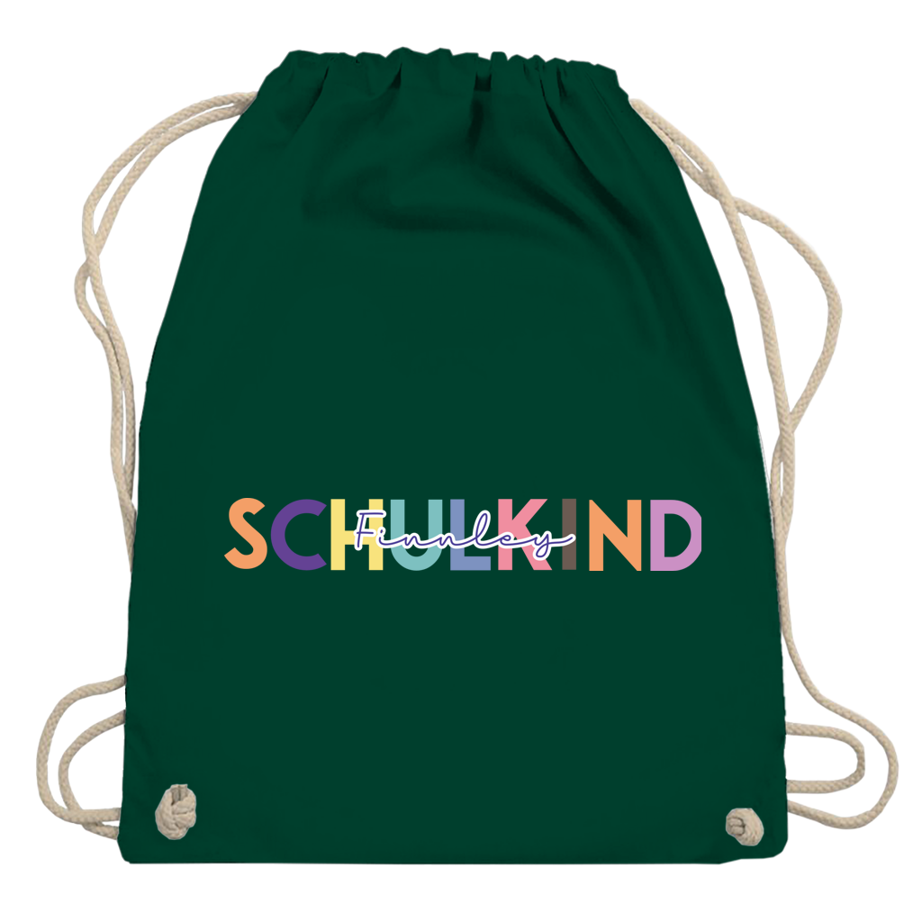Turnbeutel Schulkind minimalistisch bunt