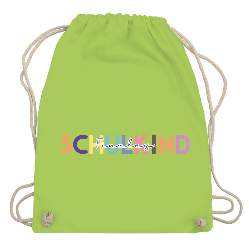 Turnbeutel Schulkind minimalistisch bunt