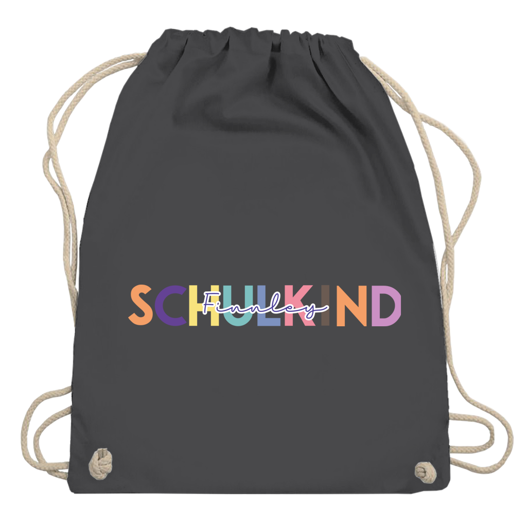 Turnbeutel Schulkind minimalistisch bunt