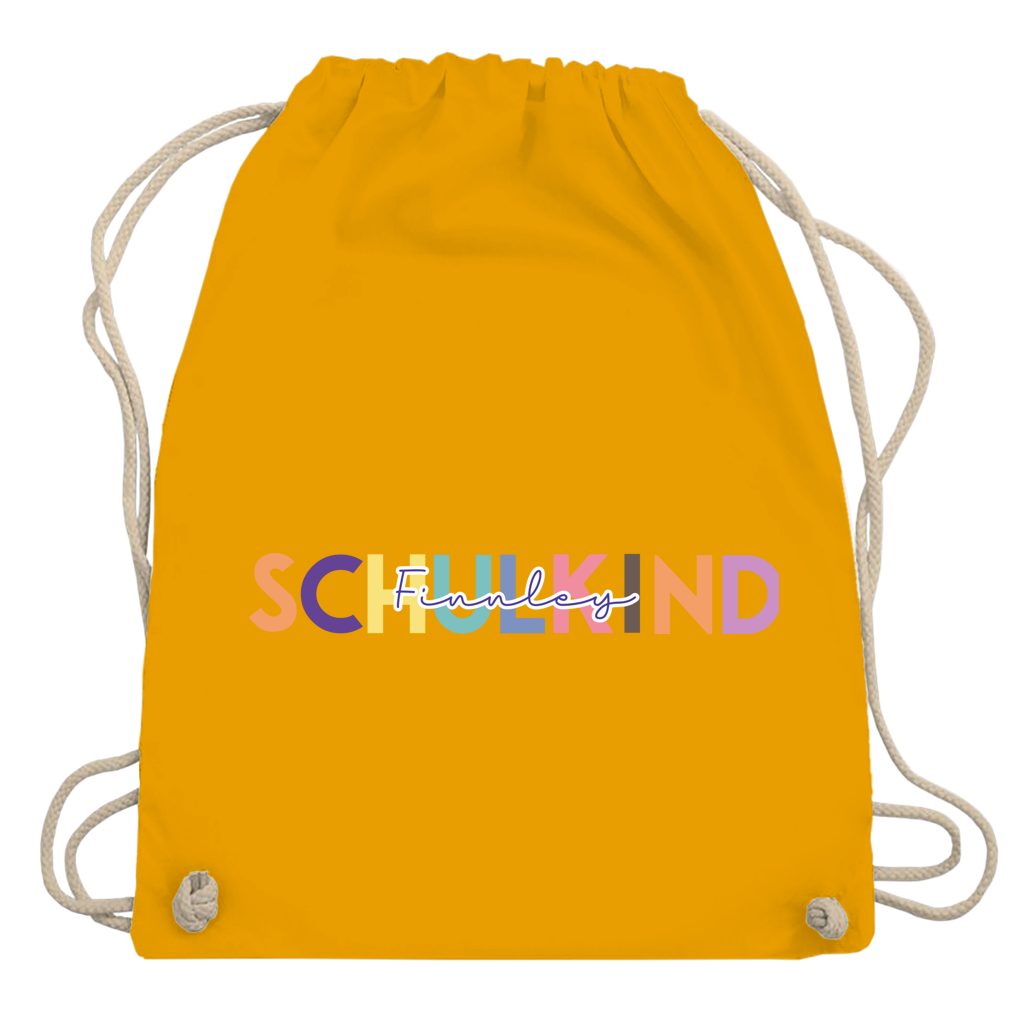Turnbeutel Schulkind minimalistisch bunt