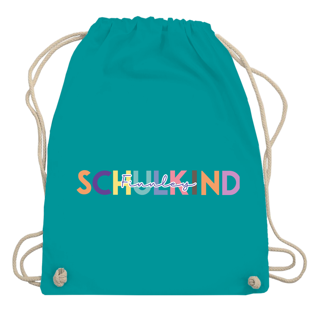 Turnbeutel Schulkind minimalistisch bunt