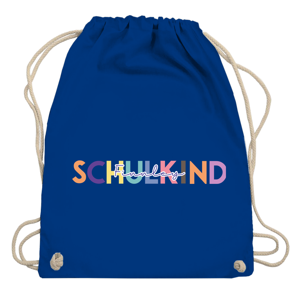 Turnbeutel Schulkind minimalistisch bunt