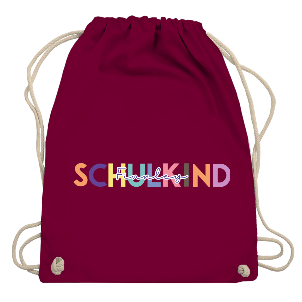 Turnbeutel Schulkind minimalistisch bunt