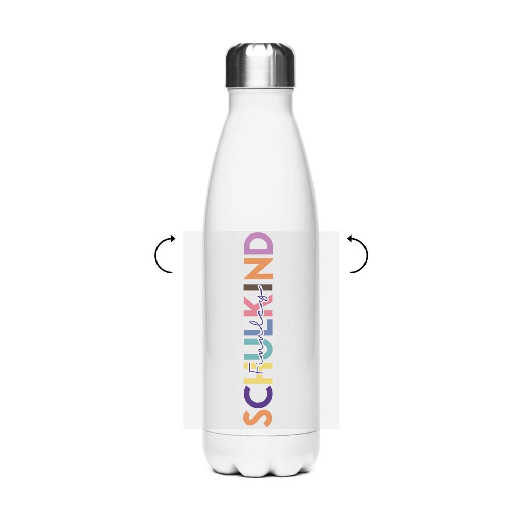 Isoflasche "Schulkind minimalistisch bunt" -– Robuste Edelstahl-Thermosflasche (500 ml)