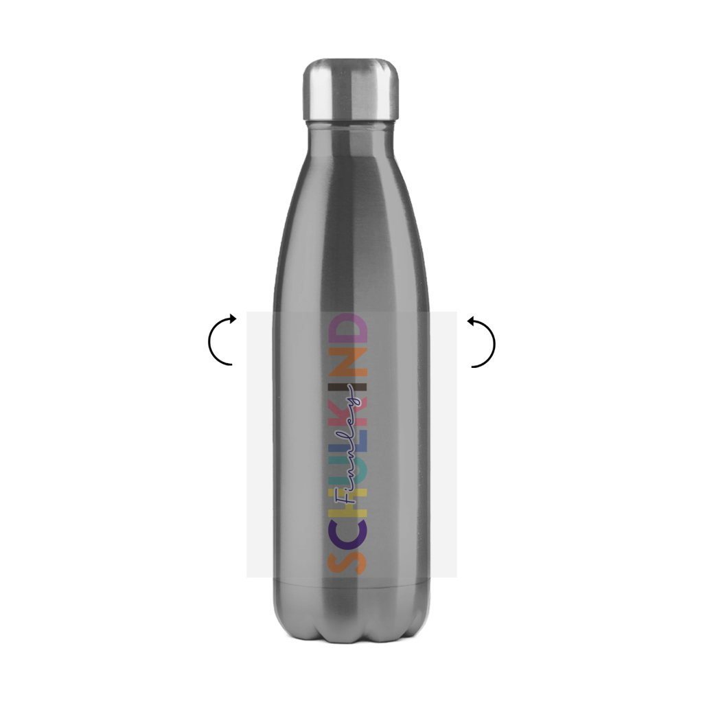 Isoflasche "Schulkind minimalistisch bunt" -– Robuste Edelstahl-Thermosflasche (500 ml)