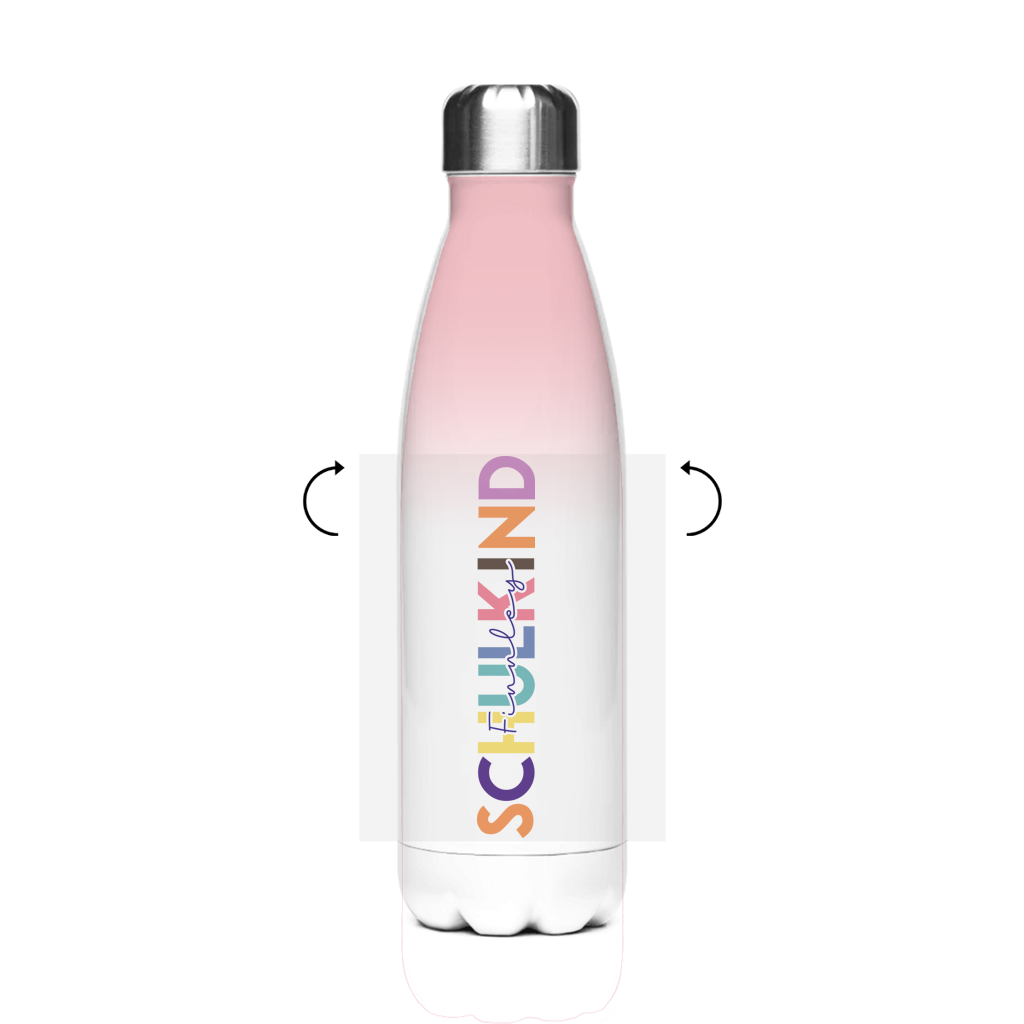 Isoflasche "Schulkind minimalistisch bunt" -– Robuste Edelstahl-Thermosflasche (500 ml)