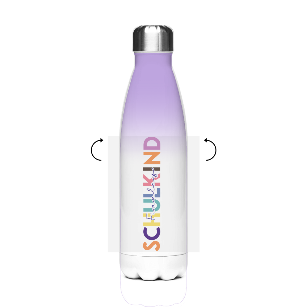 Isoflasche "Schulkind minimalistisch bunt" -– Robuste Edelstahl-Thermosflasche (500 ml)