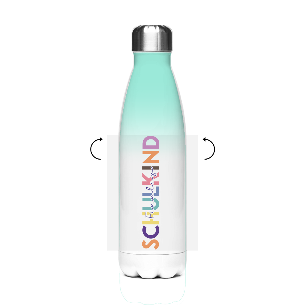 Isoflasche "Schulkind minimalistisch bunt" -– Robuste Edelstahl-Thermosflasche (500 ml)