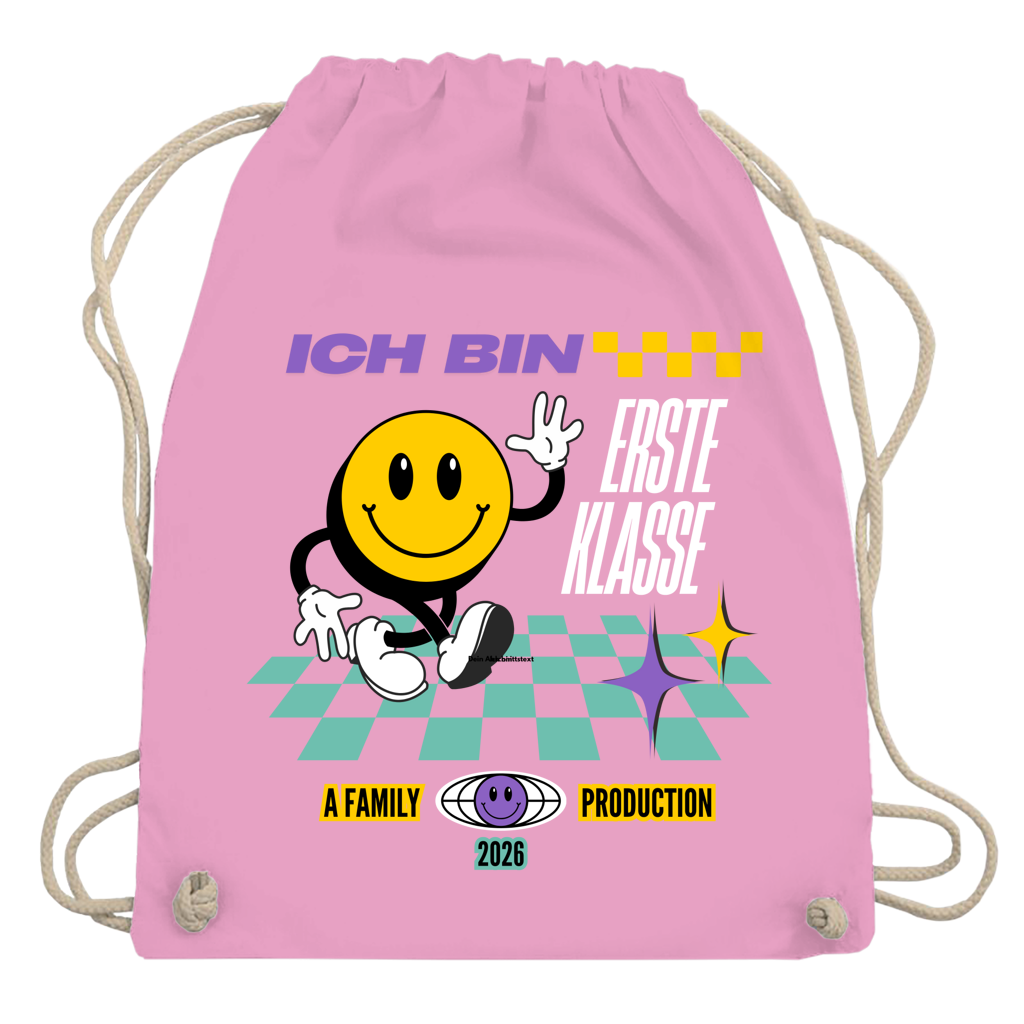 Turnbeutel Ich bin Erste Klasse dunkler HG