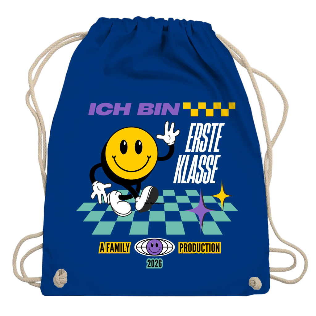 Turnbeutel Ich bin Erste Klasse dunkler HG