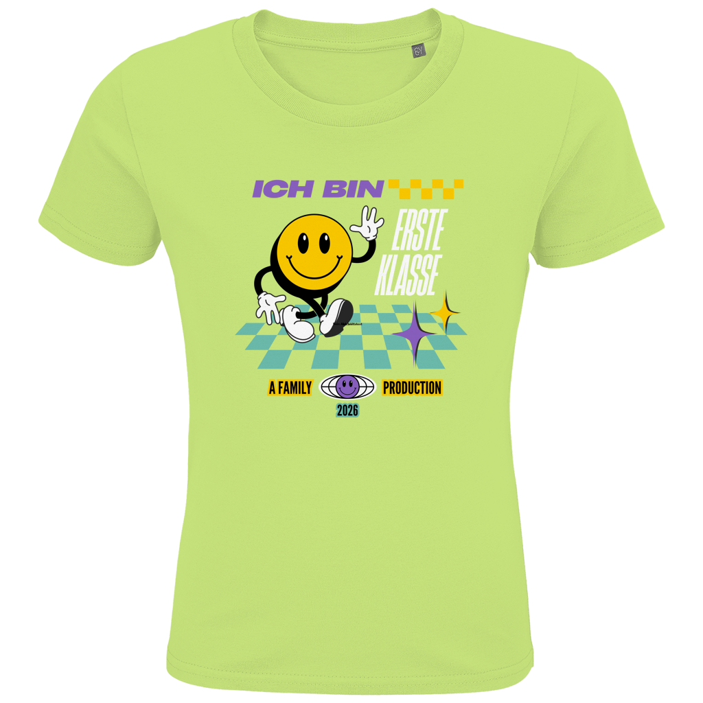 Schulkind T-Shirt "Rennstreifen" Ich bin Erste Klasse dunkler HG