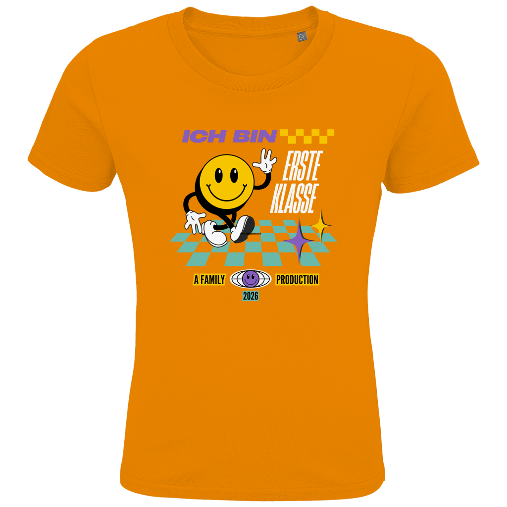 Schulkind T-Shirt "Rennstreifen" Ich bin Erste Klasse dunkler HG