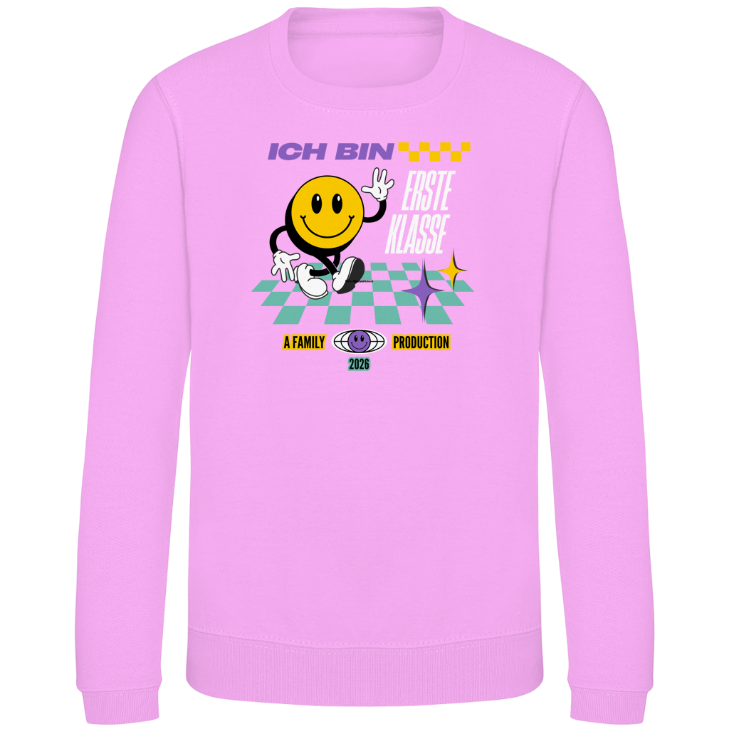 Kinder Sweatshirt Ich bin Erste Klasse dunkler HG