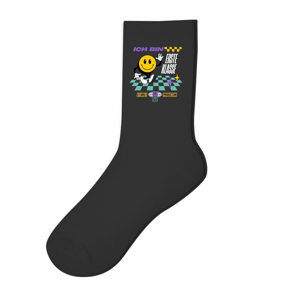 Socken Ich bin Erste Klasse dunkler HG