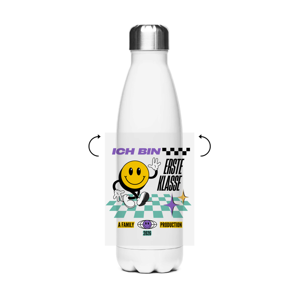 Isoflasche  "Ich bin Erste Klasse"  – Robuste Edelstahl-Thermosflasche (500 ml)