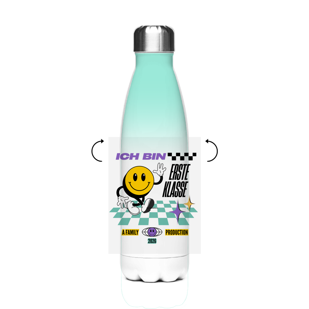 Isoflasche  "Ich bin Erste Klasse"  – Robuste Edelstahl-Thermosflasche (500 ml)