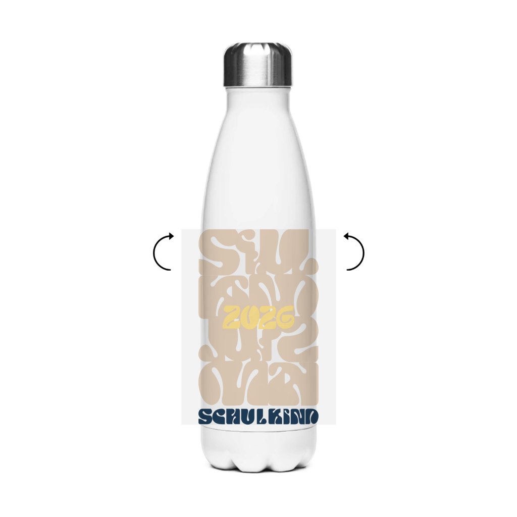 Isoflasche "Badge Flowy Art"  – Robuste Edelstahl-Thermosflasche (500 ml)