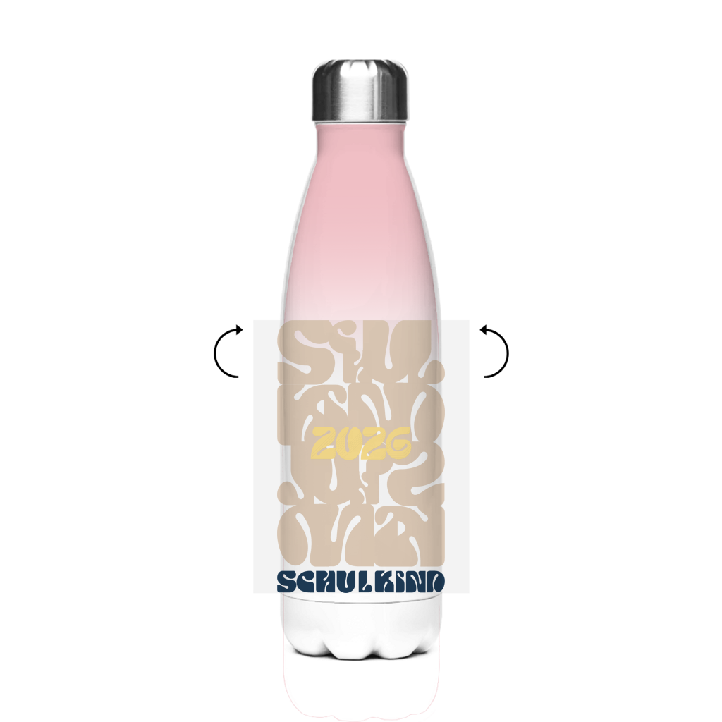 Isoflasche "Badge Flowy Art"  – Robuste Edelstahl-Thermosflasche (500 ml)