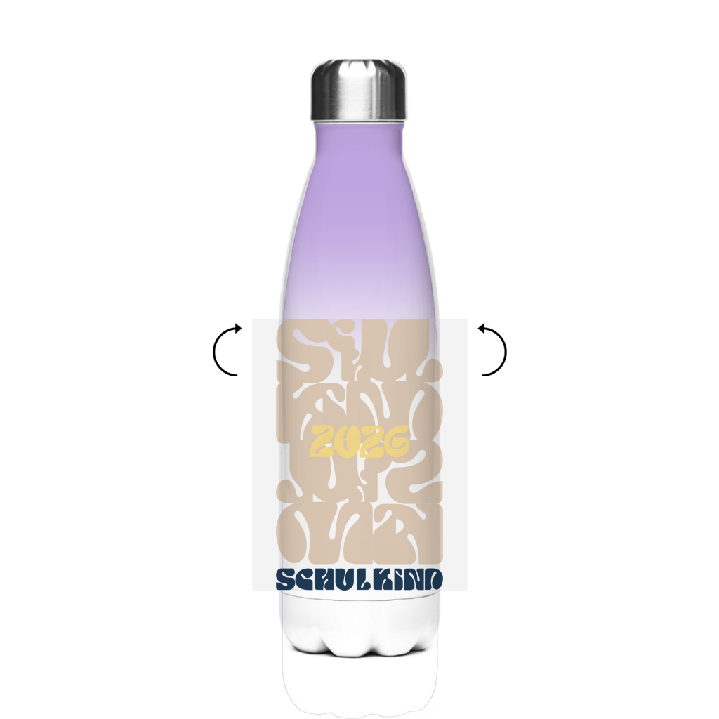 Isoflasche "Badge Flowy Art"  – Robuste Edelstahl-Thermosflasche (500 ml)