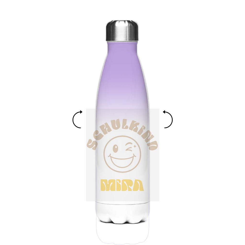 Isoflasche "Badge Flowy Art"  – Robuste Edelstahl-Thermosflasche (500 ml)