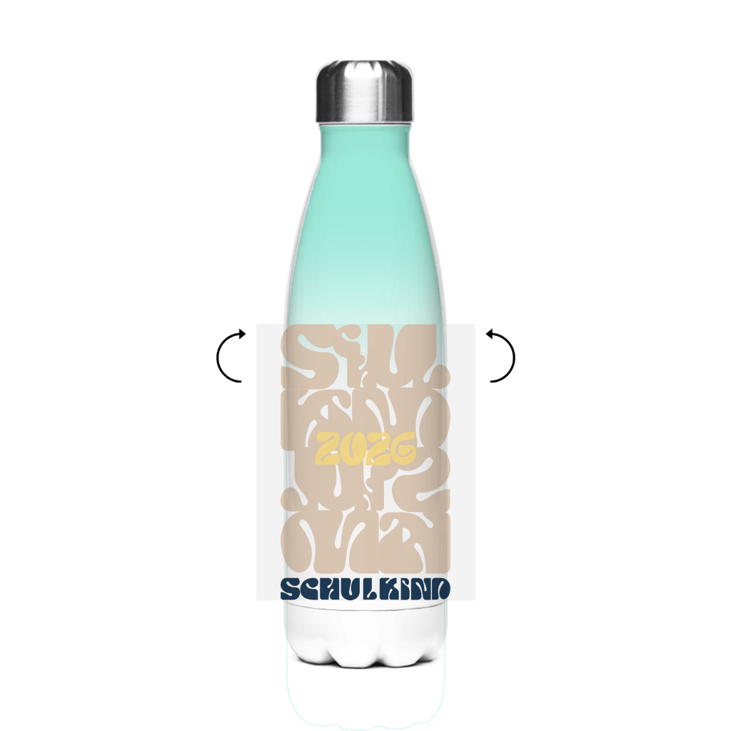 Isoflasche "Badge Flowy Art"  – Robuste Edelstahl-Thermosflasche (500 ml)