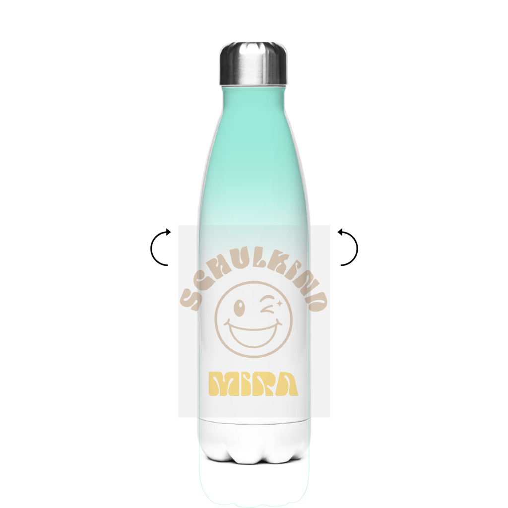 Isoflasche "Badge Flowy Art"  – Robuste Edelstahl-Thermosflasche (500 ml)