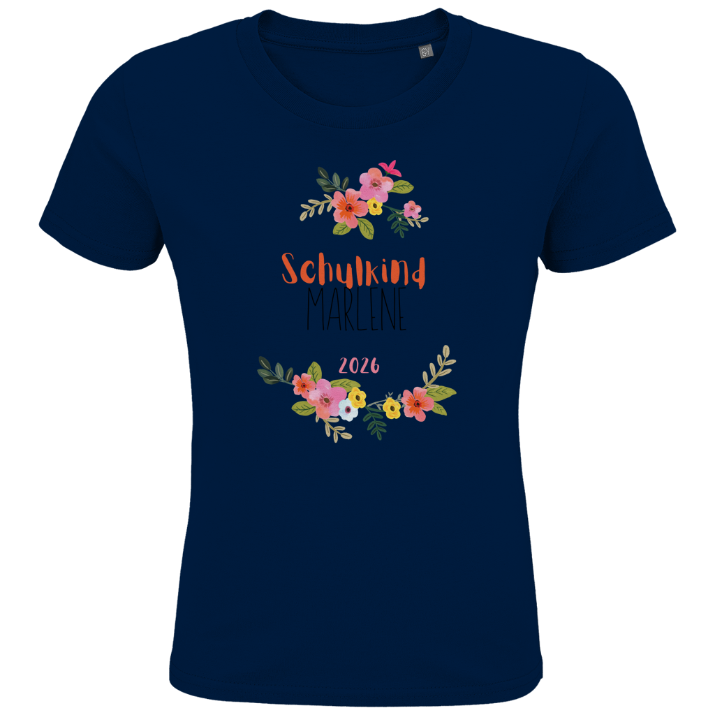 Schulkind T-Shirt "Boho Blumenkranz" mit Wunschnamen