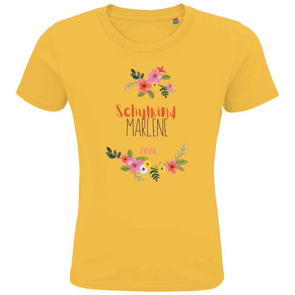 Schulkind T-Shirt "Boho Blumenkranz" mit Wunschnamen
