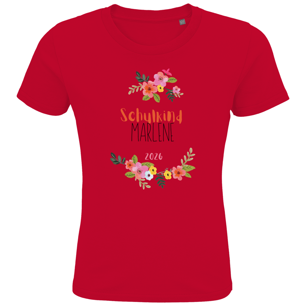 Schulkind T-Shirt "Boho Blumenkranz" mit Wunschnamen