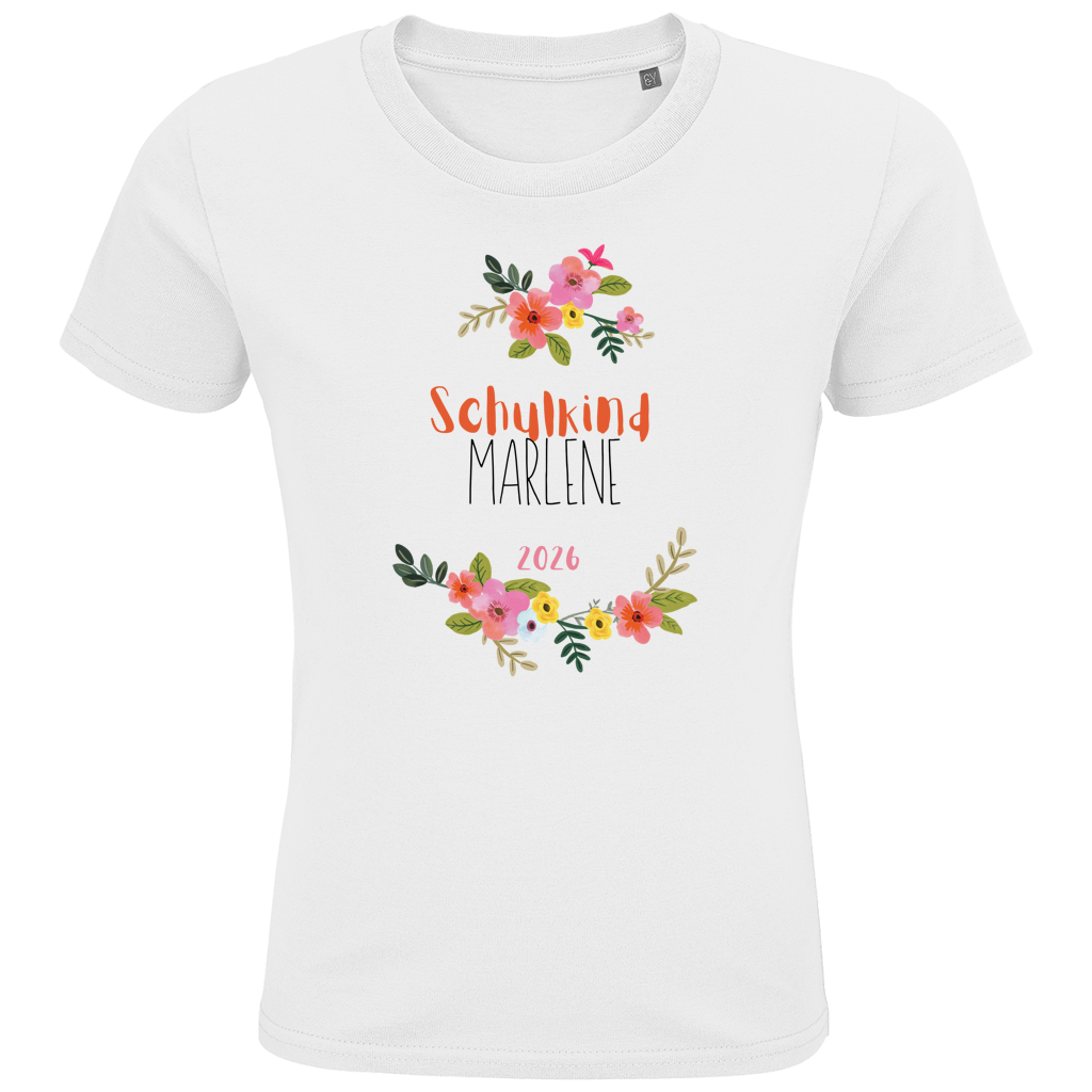 Schulkind T-Shirt "Boho Blumenkranz" mit Wunschnamen