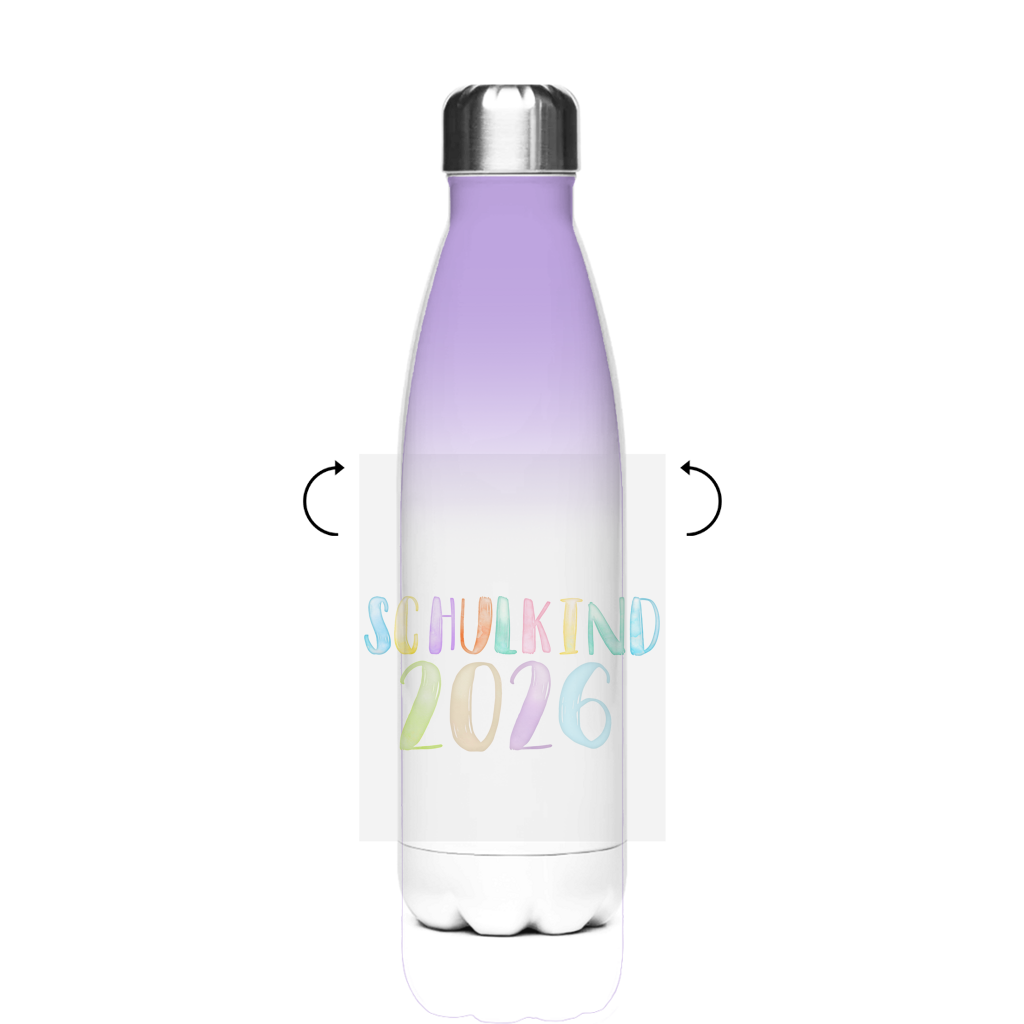 Isoflasche "Aquarell 2026"  – Robuste Edelstahl-Thermosflasche (500 ml)