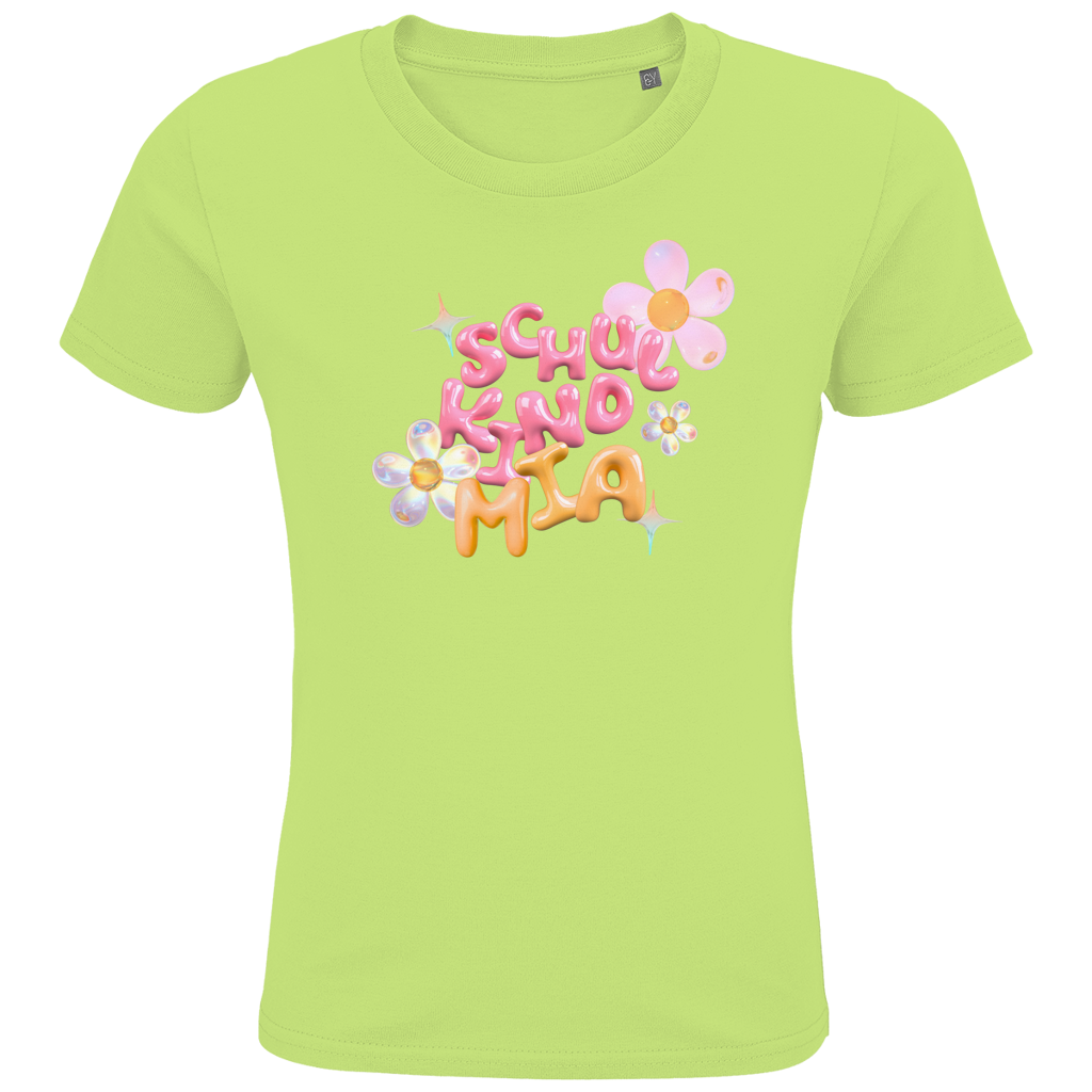 Schulkind T-Shirt "Glas Blumen" mit Wunschnamen