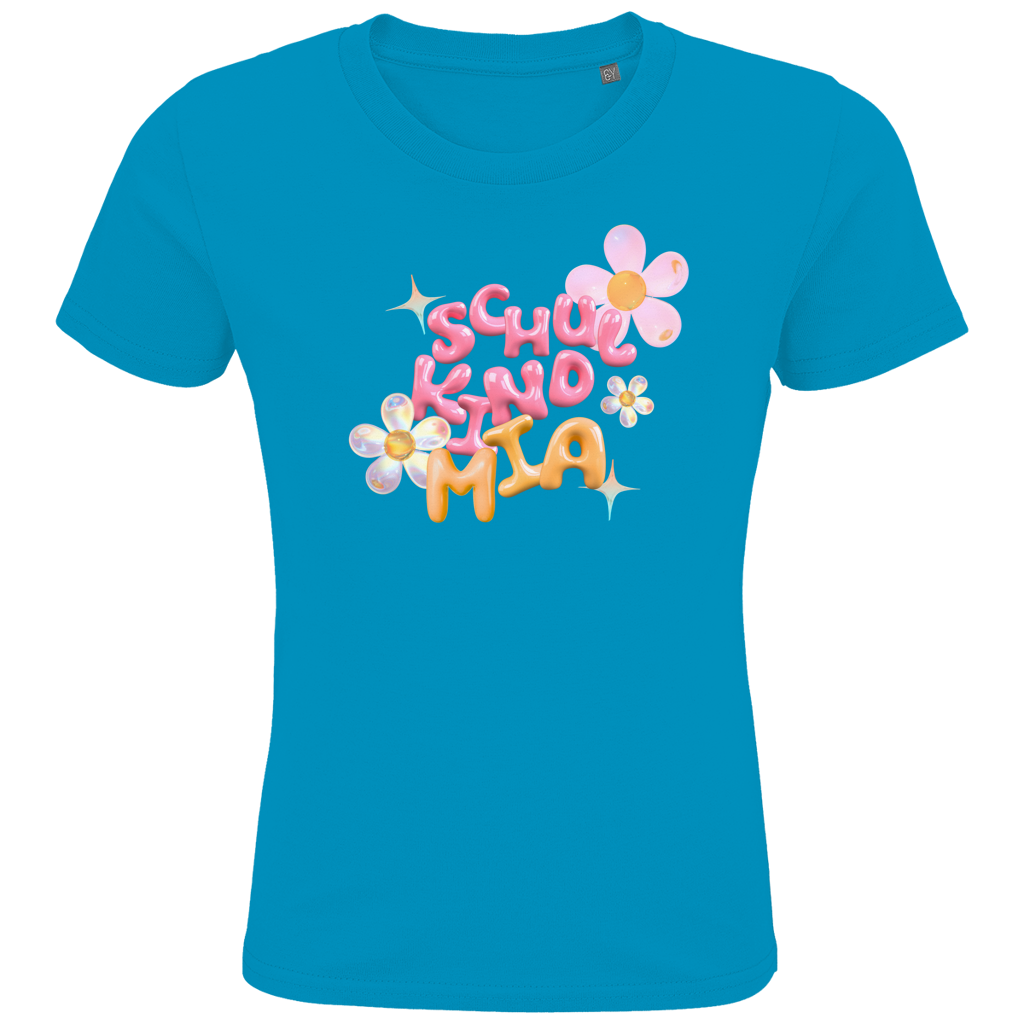Schulkind T-Shirt "Glas Blumen" mit Wunschnamen