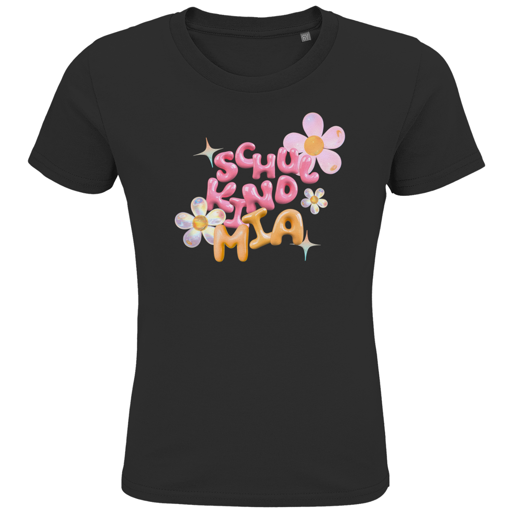 Schulkind T-Shirt "Glas Blumen" mit Wunschnamen