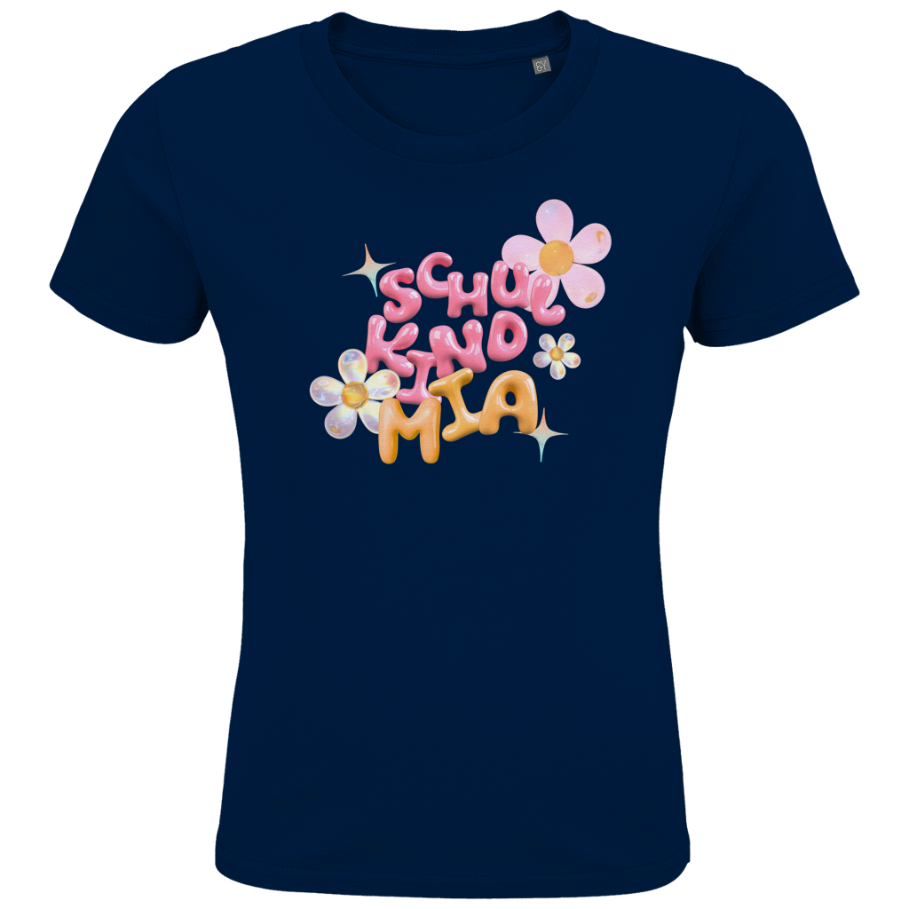 Schulkind T-Shirt "Glas Blumen" mit Wunschnamen