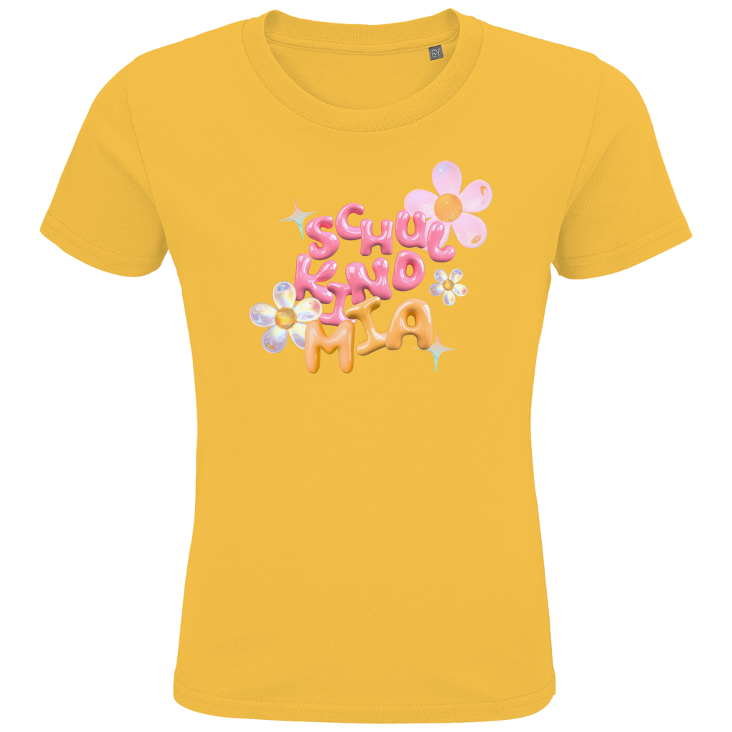 Schulkind T-Shirt "Glas Blumen" mit Wunschnamen