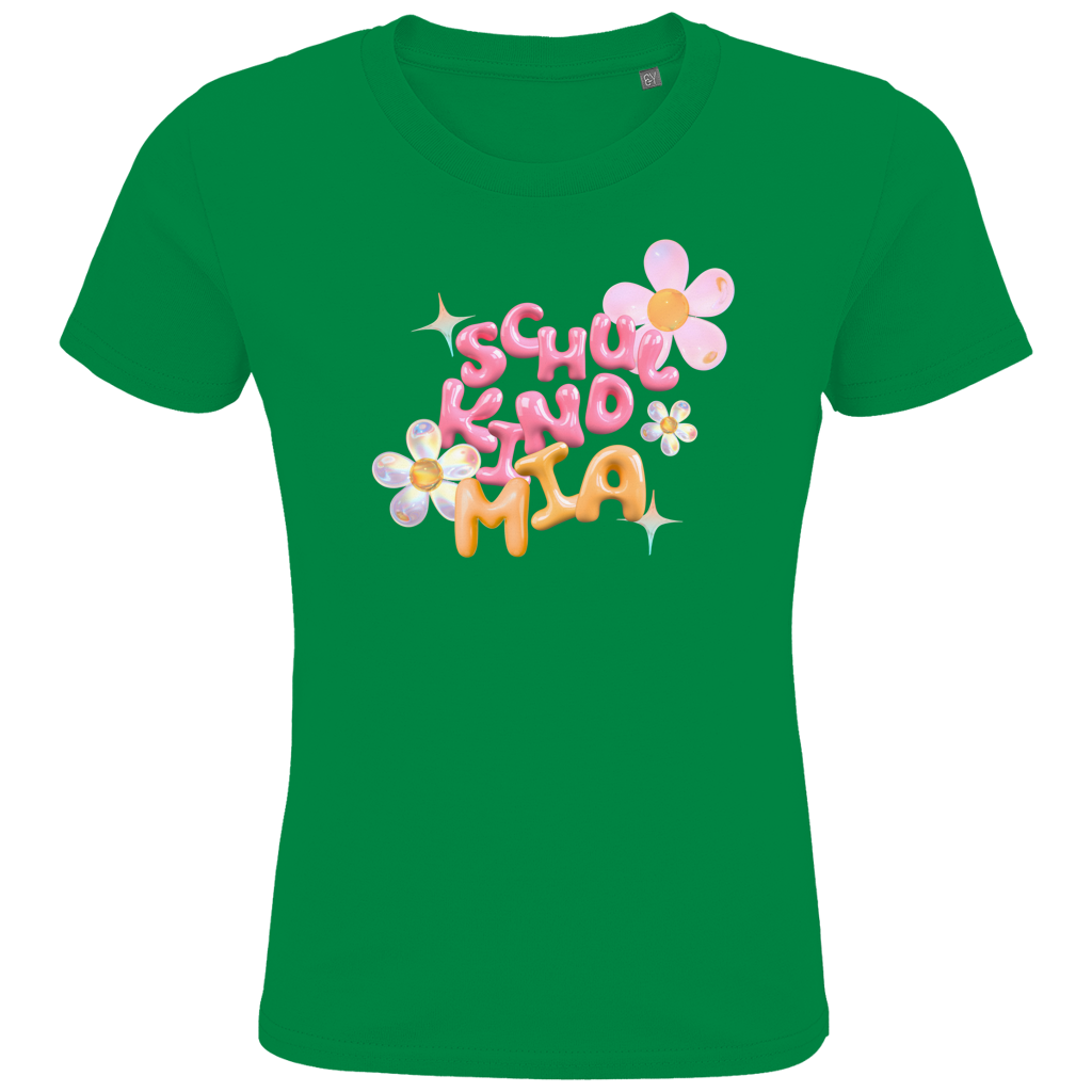 Schulkind T-Shirt "Glas Blumen" mit Wunschnamen