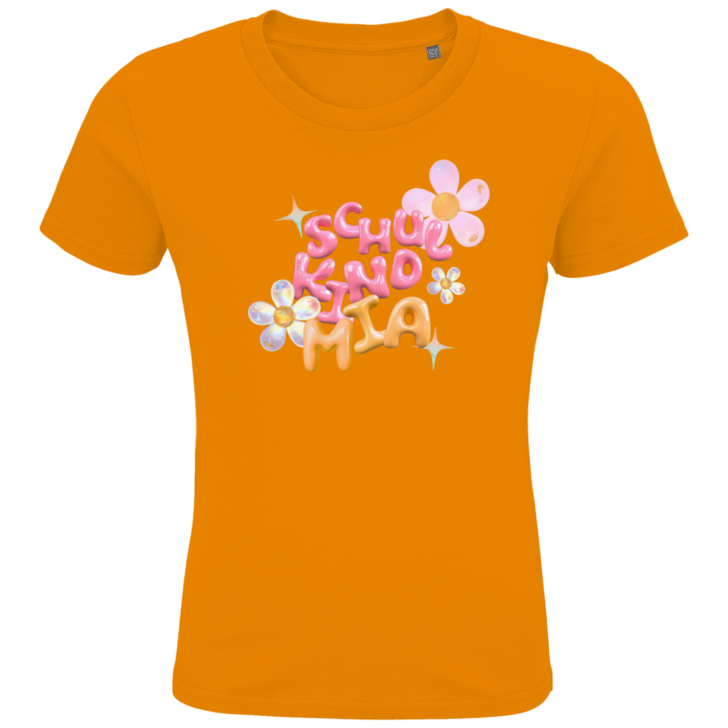 Schulkind T-Shirt "Glas Blumen" mit Wunschnamen