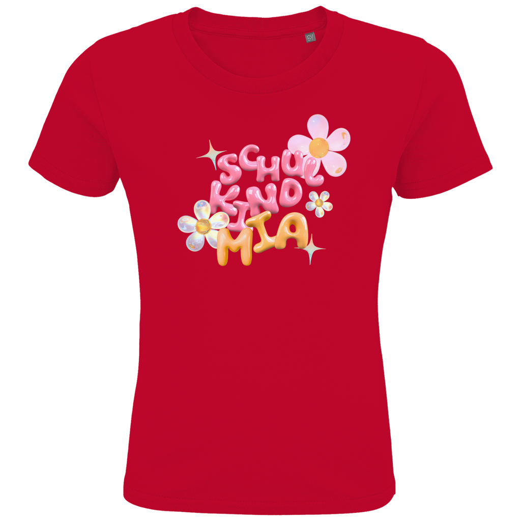 Schulkind T-Shirt "Glas Blumen" mit Wunschnamen