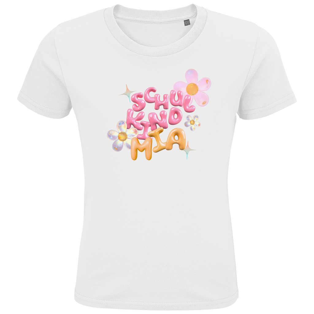 Schulkind T-Shirt "Glas Blumen" mit Wunschnamen
