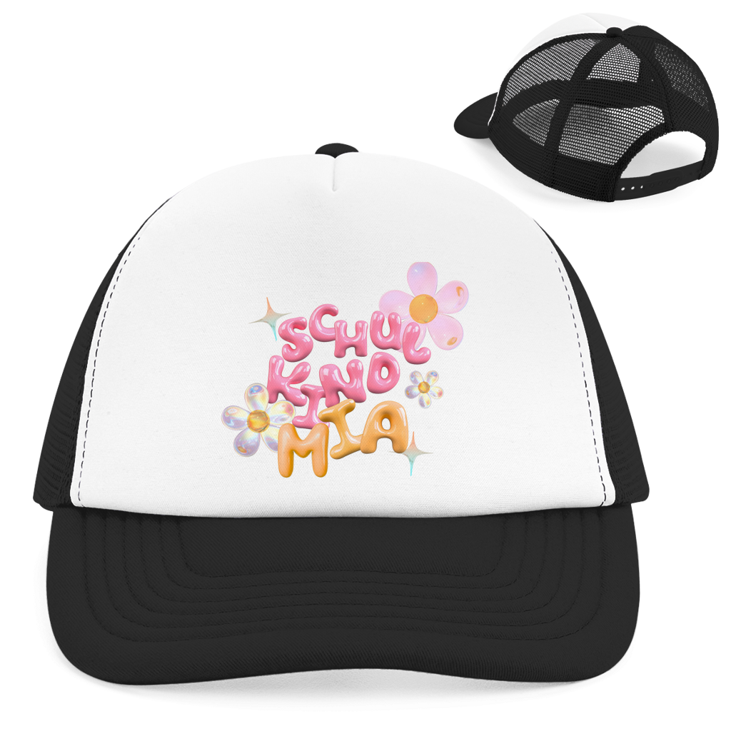 Retro Trucker Cap Glas Design Blumen