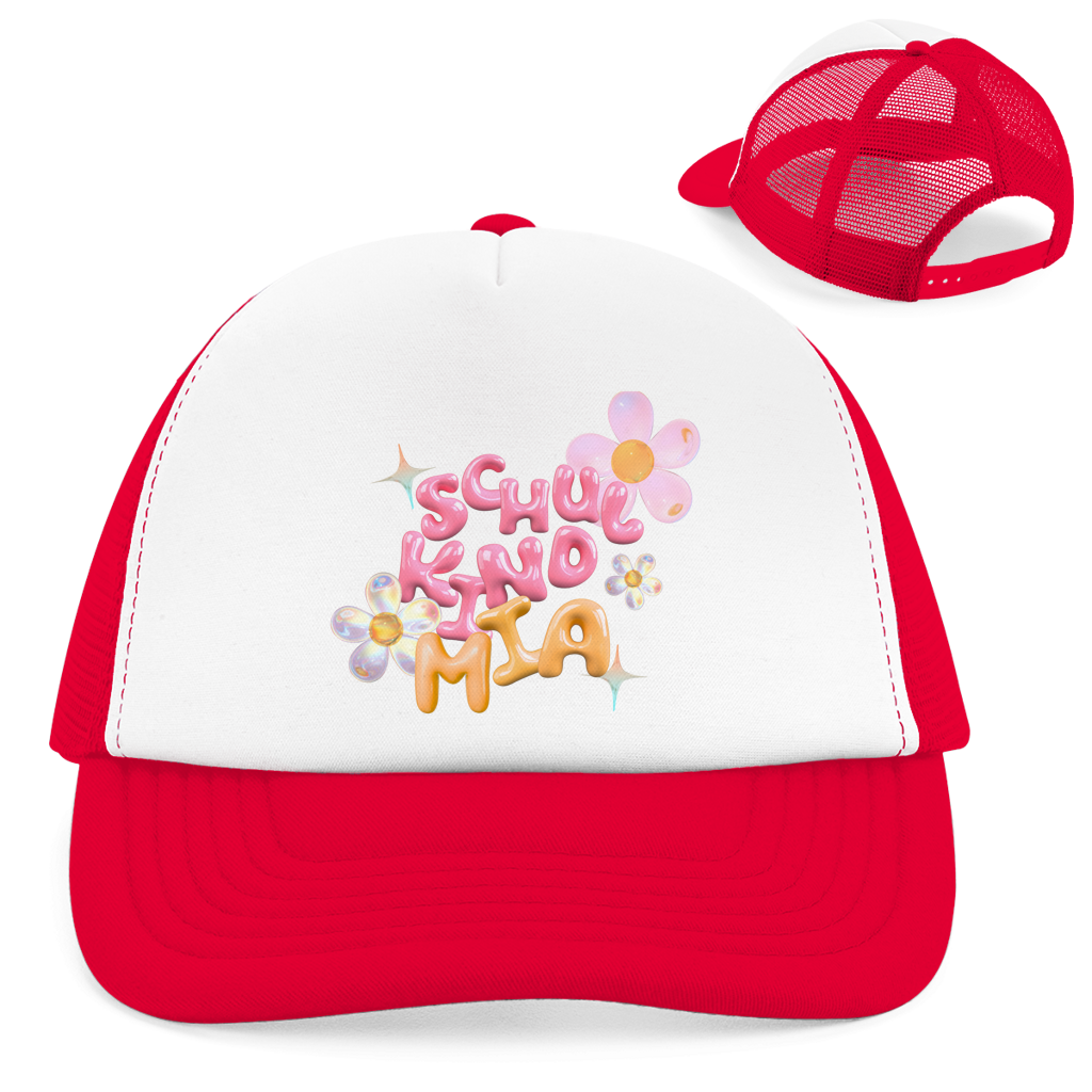 Retro Trucker Cap Glas Design Blumen
