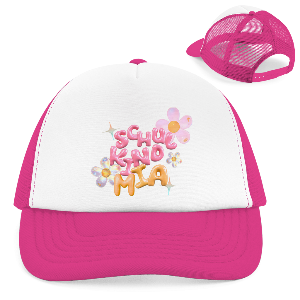 Retro Trucker Cap Glas Design Blumen