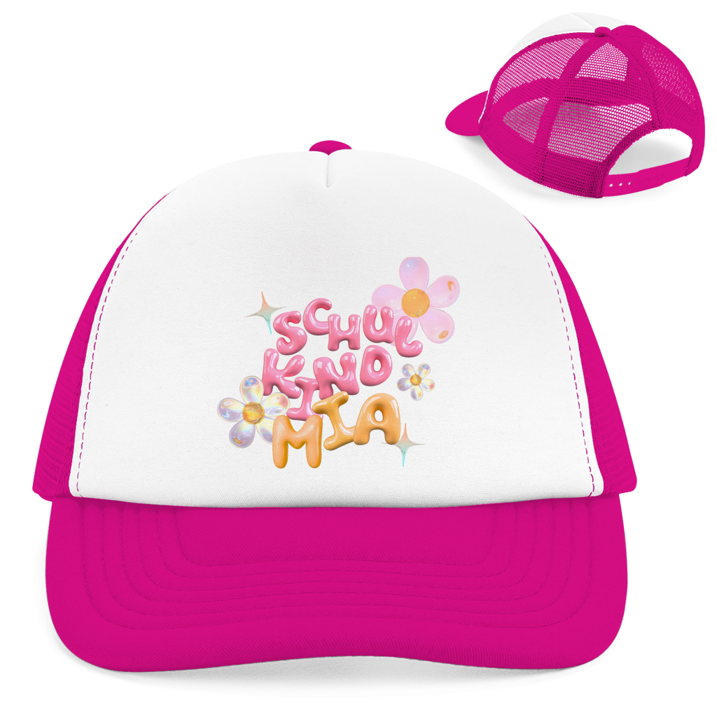 Retro Trucker Cap Glas Design Blumen