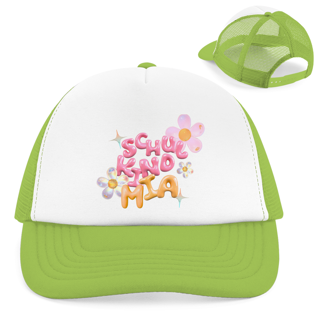 Retro Trucker Cap Glas Design Blumen