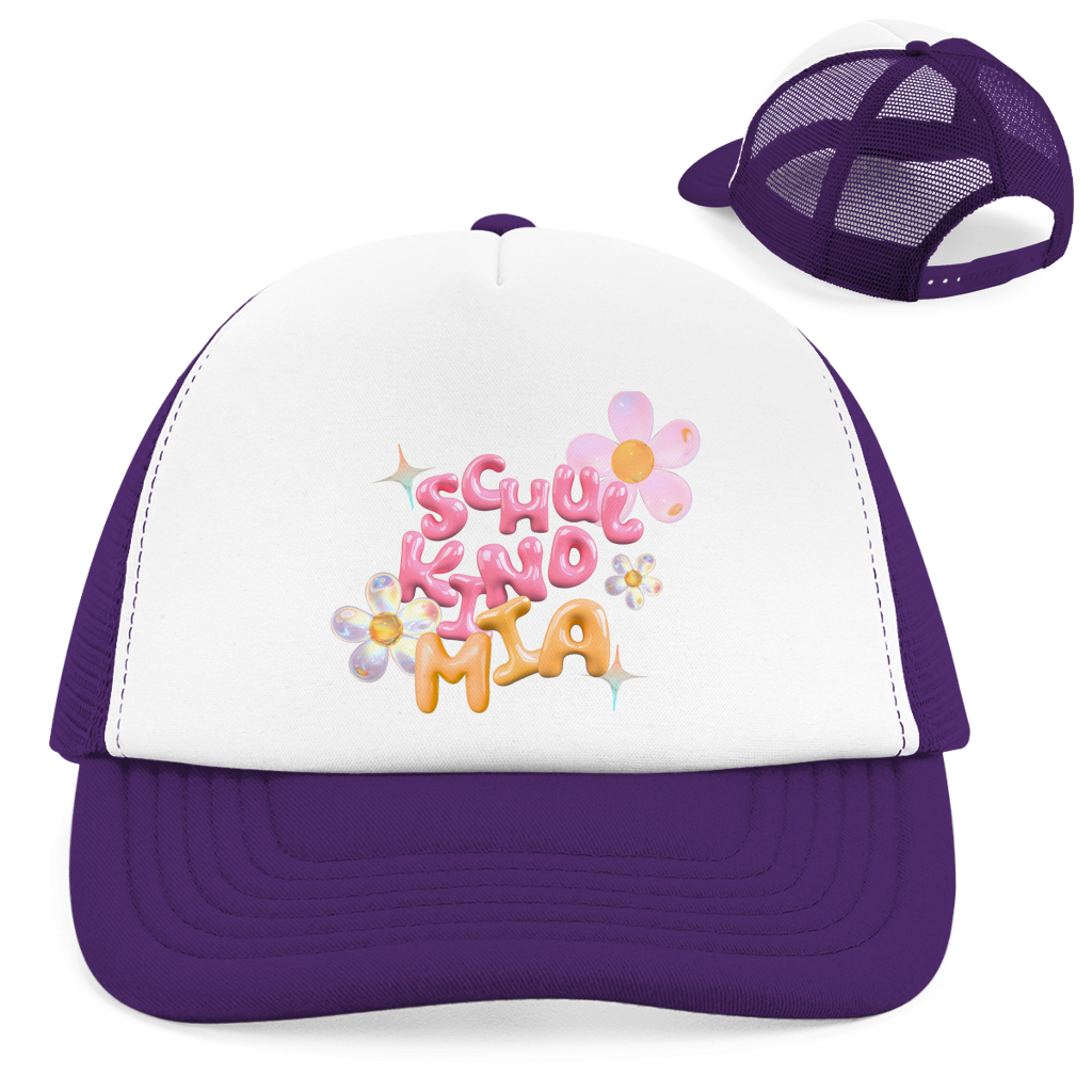 Retro Trucker Cap Glas Design Blumen
